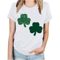 thumbnail image 1 of Fiudx Ofertas Del Día Camiseta Informal de Manga Corta con Cuello Redondo y Estampado de San Patricio para Mujer, 1 of 3