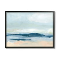 Stupell Industries Abstract Cloudy Ocean Landscape Painting Black Framed Art Print Wall Art, Design by June Erica Vess