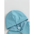 thumbnail image 6 of Arvbitana Infant Baby Boys Girls Hooded Jumpsuits Short Sleeve Zipper Footless Romper Solid Color Hood Bodysuits 3M 6M 12M Newborn Casual Outfit, 6 of 9