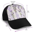 thumbnail image 2 of Xecao Lavender Flowers print unisex vintage washed baseball cap, a soft and adjustable hat perfect for any casual style., 2 of 5