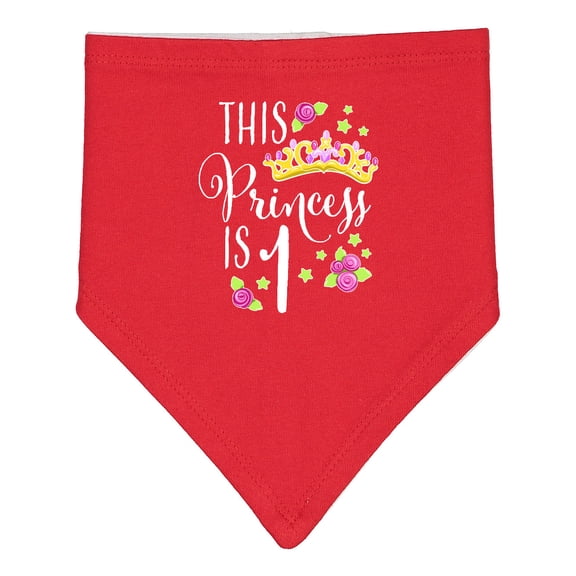Inktastic This Princess is One First Birthday Baby Bandana Bib