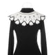 thumbnail image 3 of INSPIRE CHIC Cuello Falso Desmontable, Chalito de Punto con Bordado de Encaje, Cuello Peter Pan Falso para Blusa Blanco Negro-7, 3 of 5