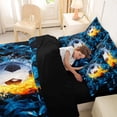 thumbnail image 5 of Erosebridal Soccer Theme 7-Piece Bedding Comforter Set,Boys Ball Sport King Bedding Sets For Kids,Reversible black, 5 of 7