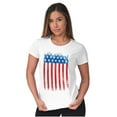 thumbnail image 5 of USA Vertical Distressed American Flag Womens Slim Fit Graphic Tee Brisco Brands M, 5 of 6