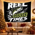 thumbnail image 3 of Fish More Worry Less Bass Tapestry Wall Hanging, 3 of 7