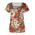 thumbnail image 3 of Blouses à Manches Courtes pour Femmes Mode Imprimée Décontractée Col Rond T-Shirt Ample Blouse Hauts à Manches Courtes pour Femmes, 3 of 5