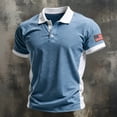 thumbnail image 3 of Homeyce American Flag Polo Shirt for Men Us 250th Anniversary 4th Of July Golf Shirts Short Sleeve National Flag Print Polo T-Shirts Buttoned Independence Day Patriotic Golf Shirts,Blue S, 3 of 3