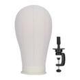 thumbnail image 2 of Bunblic Mannequin Head Model Wig Head Stand Canvas Practical Versatile Stable Base Lightweight Accessories for Salon Making Hair Hats 21 Inch, 2 of 8