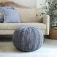 thumbnail image 2 of LR Home Medium Solid Transitional Indoor Round Pouf, Gray, 20" x 20" x 16", 2 of 5