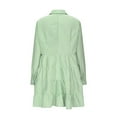 thumbnail image 6 of VgaVtl Shirt Dress Woman Dresses $5.00 Green Long Sleeve Womens Midi Dresses Casual Striped Loose Lapel Dresses, 6 of 6