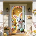 thumbnail image 5 of Tuvgenk Easter Door Cover Holiday Banner Front Door Decor Easter Door Curtain No Drilling Floral Indoor Spandex 35x71 inch, 5 of 6