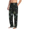 thumbnail image 4 of Men's Pajama Pants with Pockets Sleepwear Lounge Pants Stretch Casual Stars Black 1, 4 of 6