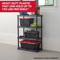 thumbnail image 4 of Hyper Tough 4-Shelf Black Plastic Storage Shelf, 36 in W x 18 in D x 53.2 in H, 600 lb Total Capacity, 4 of 9