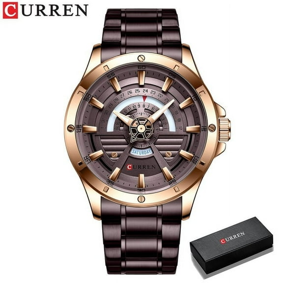 CURREN NEW Fashion Casual Quartz Stainless Steel Watches Date and Week Clock Male Creative Branded Wristwatch for Mens
