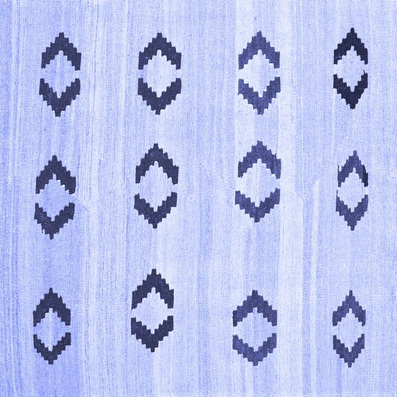 Ahgly Company Indoor Square Southwestern Blue Country Area Rugs, 8' Square