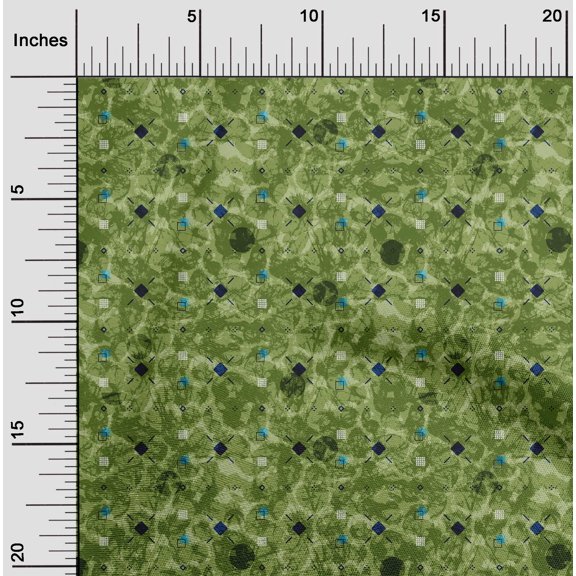oneOone Cotton Jersey Olive Drab Fabric Geometric Diy Clothing Quilting Fabric Print Fabric By Yard 58 Inch Wide