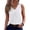 #01White, variant on Womens Tank Tops Loose Fit V Neck Ruched Sleeveless Tops Casual Basic Banded Shirts #01Green L