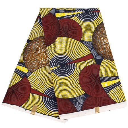 VeritableWax African Traditional Fabrics 6 Yards Ankara African Fabric Wax Print Polyester Fabric Textile Material Ten brightly colored fabrics for Sewing Craft DIY Party Dress