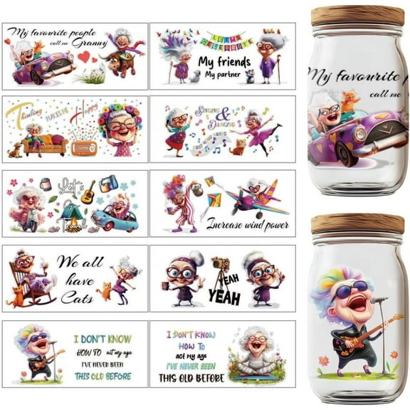 PVC DIY Heat Transfer Paper for UV Sublimation Cup Human 110x240mm 10 style