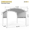 thumbnail image 2 of COOS BAY 11.4 x 11.4 Outdoor Retractable Patio Pergola Heavy-Duty Steel White Pergola with Sun Shade Canopy, Gray, 2 of 6