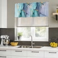 thumbnail image 4 of Teal Marble Curtain Valances for Windows, Kitchen Valance Window Treatments Panel 2 Pack, Modern Ink Painting Abstract Art Rod Pocket Short Curtains for Bathroom Bedroom 42 x 18 Inch, 4 of 8