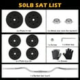 thumbnail image 6 of FIXTECH Adjustable Barbell Weight Set, 50LB with 48 Inch Curl Bar, Black, 6 of 10