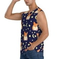 thumbnail image 3 of Balery Corgi Lying With Moons And Stars Men's Sleeveless Muscle Shirts Workout Tank Top, Moisture Wicking, Odor Protection-Medium, 3 of 8