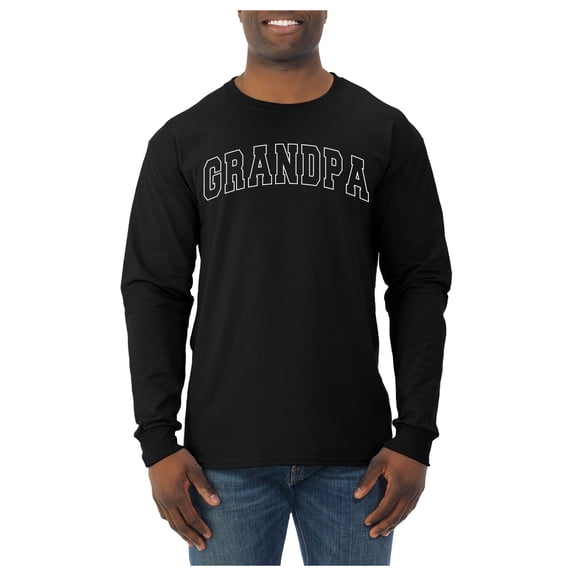 Wild Bobby GRANDPA Varsity Letters Men Long Sleeve Shirt