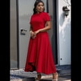 thumbnail image 4 of Vestido Elegante Informal de Corta para Mujer, Estilo Oficina, Fiesta, Corte A Rojo XL, 4 of 10