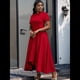 thumbnail image 4 of Vestido Elegante Informal de Corta para Mujer, Estilo Oficina, Fiesta, Corte A Rojo XL, 4 of 10