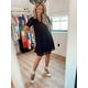 thumbnail image 2 of Vestido corto holgado de verano con mangas cortas y escote en V sexy para mujer, vestido informal con lunares suizos, vestido de talla grande, 2 of 5
