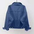thumbnail image 5 of Tthxqing Women's Trendy Oversized Denim Jacket,Casual Boyfriend Cropped Jean Coat,Fall Long Sleeve Button down Tops Outwear X_Blue XL, 5 of 5