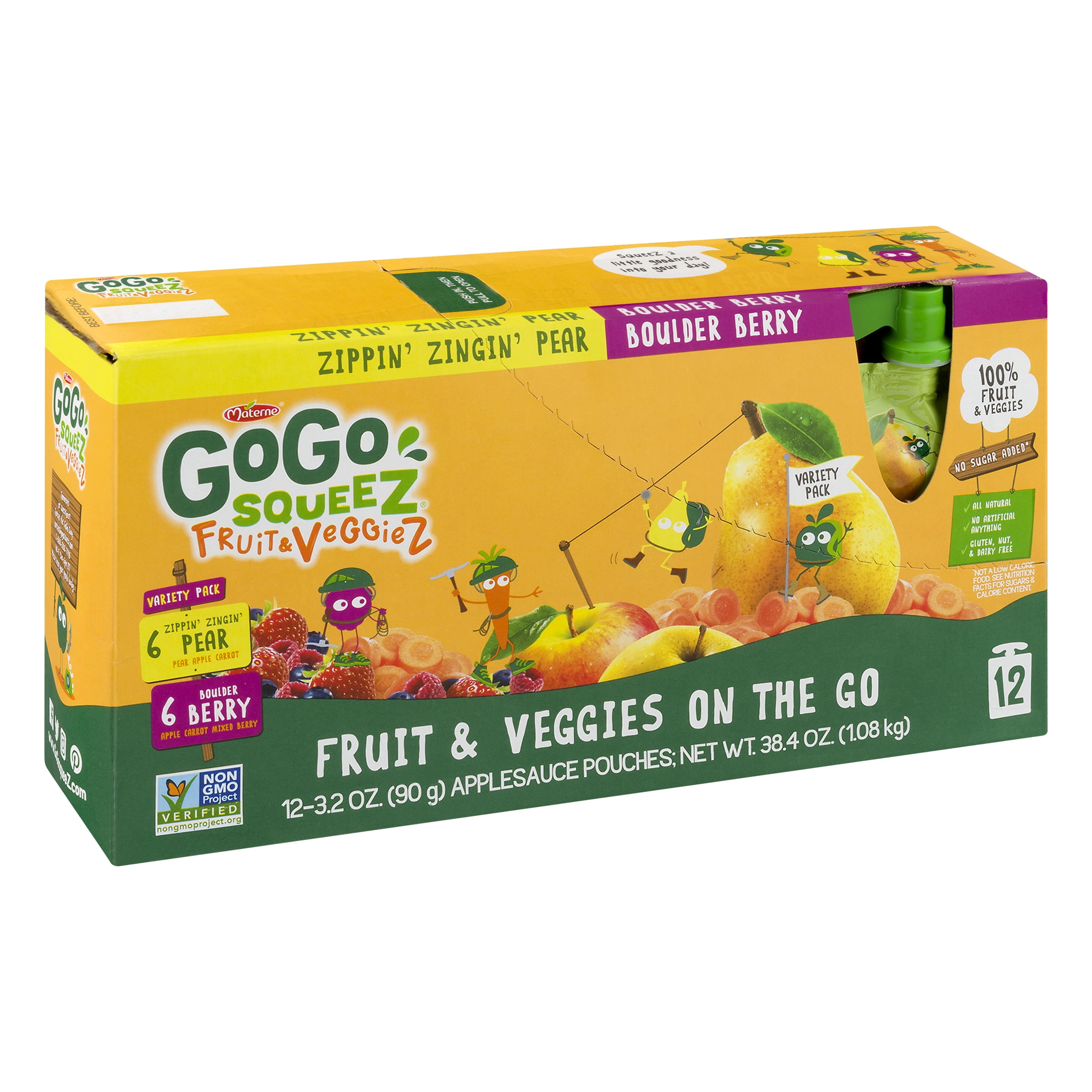 GoGo squeeZ fruit & veggieZ Variety Pack, Boulder Berry & Zippin