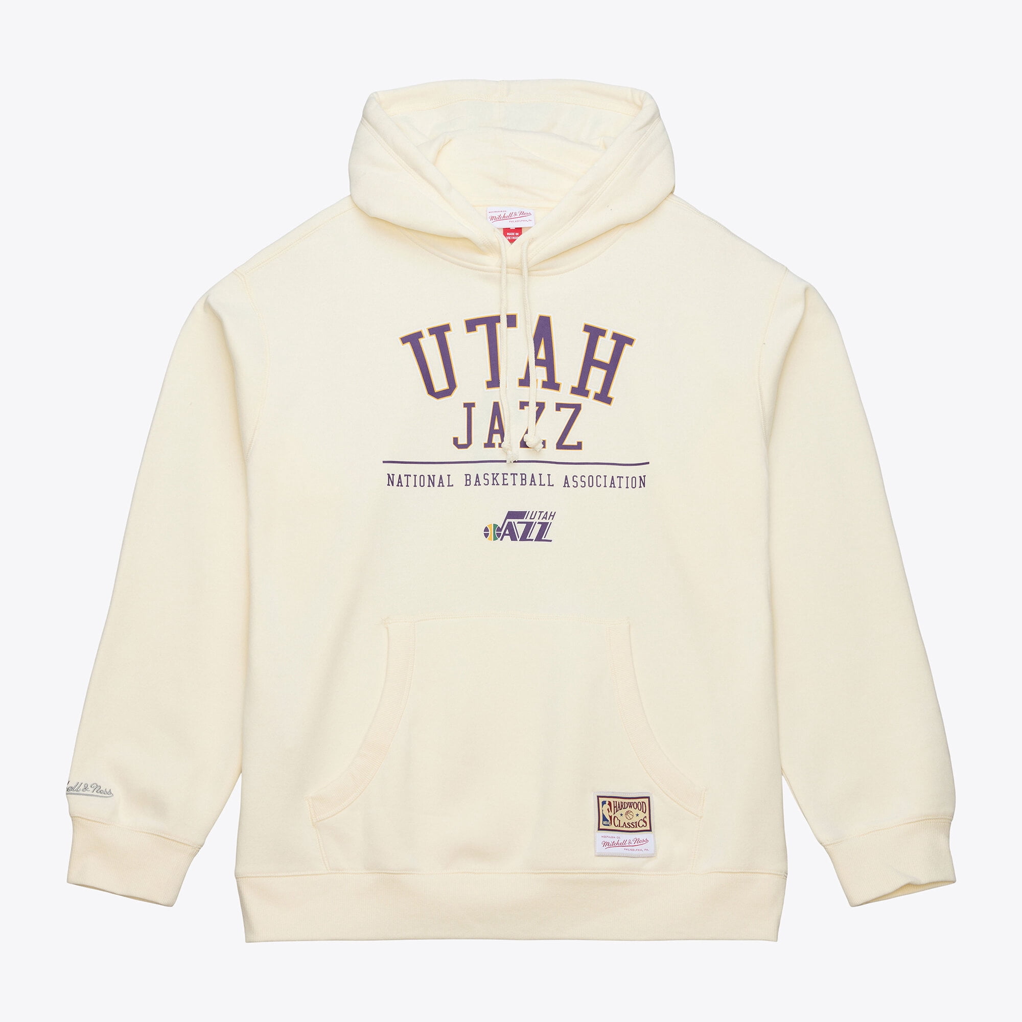 Men's Mitchell & Ness Cream Utah Jazz Walk-Off Fleece Hoodie