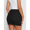 thumbnail image 3 of Women Denim Cargo Skirt Mini Low Waist Button Bodycon Flap Pockets Skirts, 3 of 6