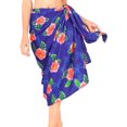 thumbnail image 4 of LA LEELA Women's Summer Beachwear Sarong Coverups Swimsuit Wrap Skirt Swim Cover up Bikini Beach Wraps for Women One Size Allover Hibiscus, Royal Blue, 4 of 4
