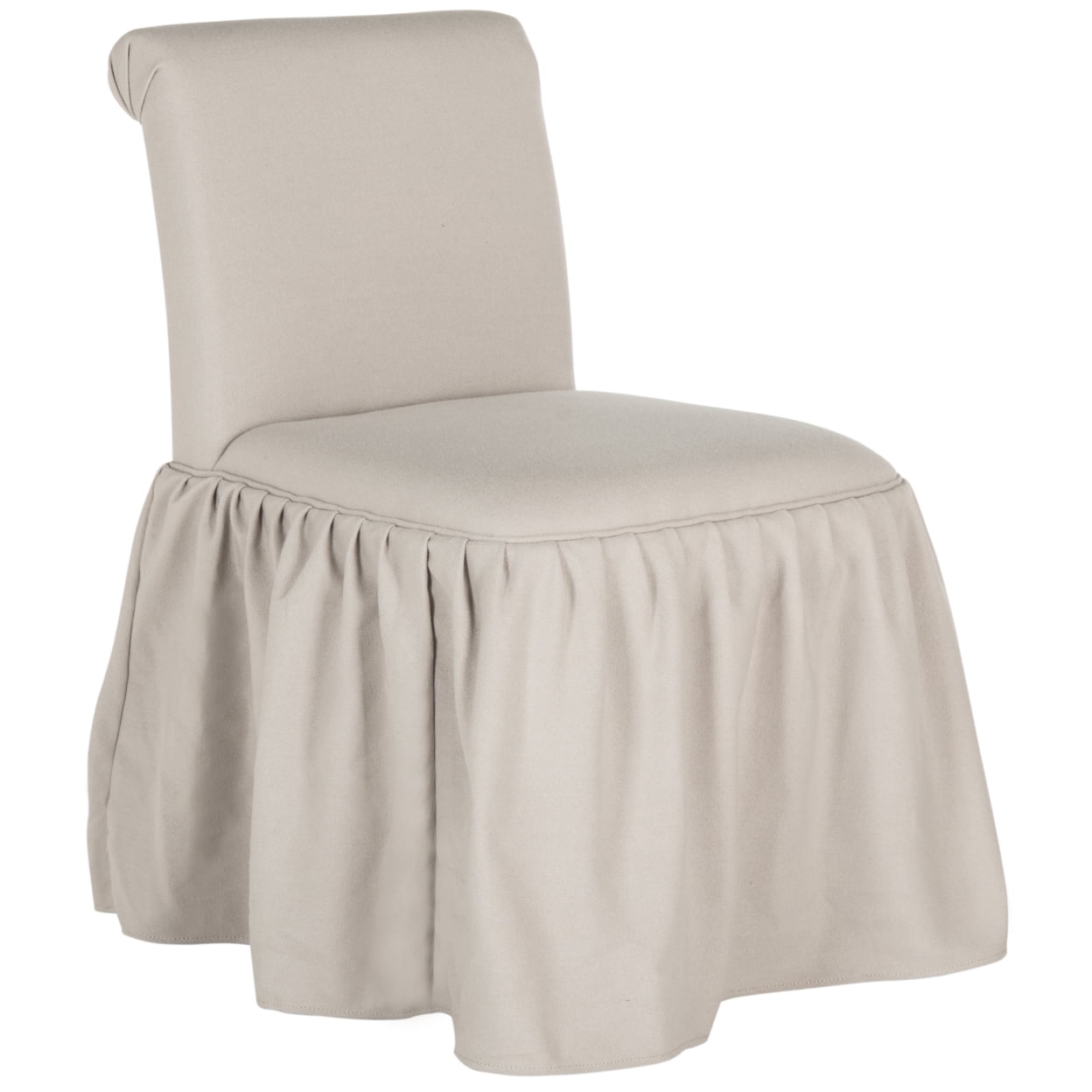 SAFAVIEH Ivy Solid Vanity Slipper Chair, Taupe Linen