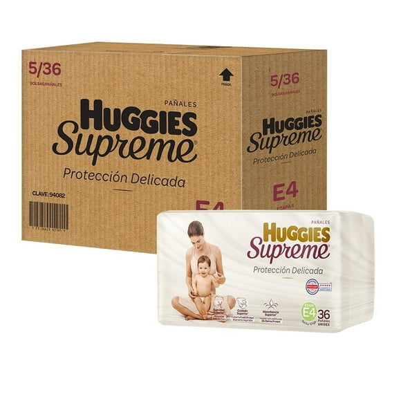 Pañales Huggies Supreme etapa 4 unisex 180 piezas