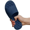 thumbnail image 3 of FAKKDUK Shower Slippers for Women and Men EVA Bathroom Pool Sandals Non Slip Comfy Soft Quick-drying Pillow Open Toe Slides Thick Sole Lightweight Spa House Shoes Indoor Outdoor, 260&Dark Blue, 3 of 4