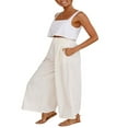 thumbnail image 3 of Plus Size High Waist Wide Leg Pants Loose Casual Sweatpants Solid Palazzo Trousers with Pockets, 3 of 6