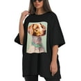 thumbnail image 4 of Plus Size Shirt for Women Oversized Black Tops for Women Short Sleeves Shirt for Women Dog T Shirt Crewneck Shirt for Women M, 4 of 5