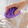 thumbnail image 4 of Pet Grooming Brush, Large Yellow TPR Silicone 2-in-1 Deshedding Massage & Bath Brush, 1 Pack, Universal for Cats and Dogs, Soothing Massage Bathing Loose Hair Remover for Short Long Haired Pets, 4 of 8