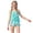 Mint Green, variant on CAICJ98 Girls Swimsuit 2 Piece Tankini with Shorts Tiered Ruffle Swimwear Adjustable Straps Bathing Suit for Girls (Blue,9-10 Years)