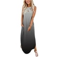 thumbnail image 1 of GYUJNB Robe Longue d'Été à Bretelles pour Femmes, Sexy, Col Croisé, Ample, Gris, 1 of 5