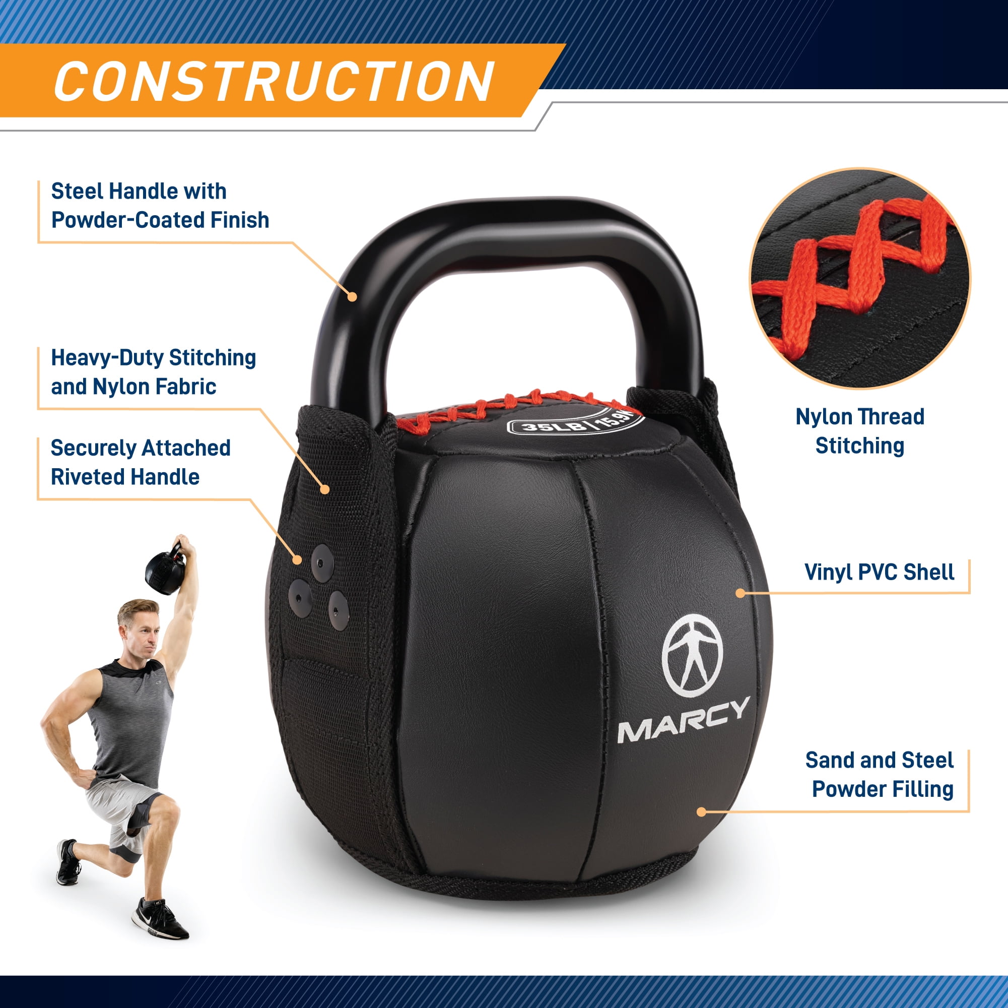 Marcy Strength Training Soft Kettlebel 25lbs SKB-025