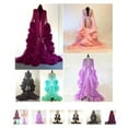 thumbnail image 4 of Mode Femmes Lingerie en Dentelle Robe Kimono Transparente à Manches Longues Robe de Nuit Robe en Maille Fourrure Babydoll Vêtements de Nuit Peignoirs, 4 of 5