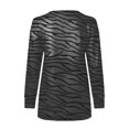 thumbnail image 5 of Camiseta de manga larga suelta con cuello en V estampada informal a la moda para mujer Pompotops gfhjh21300, 5 of 5