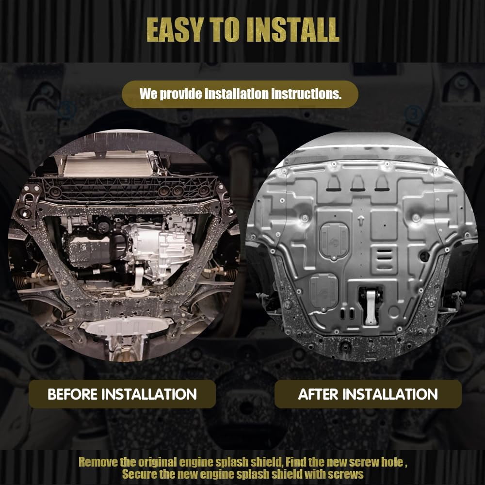 YHH Engine Splash Shield – Fits KIA K5 2021-2025 – Engine Case Guard Under Engine Cover – Front Engine Guard & Mud Flaps – Includes Screw Hardware