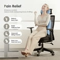 thumbnail image 4 of FLORICH Memory Foam Lumbar Support Pillow and Headrest Pillow 2 Piece Set for Car Seat & Offic - Relieves Neck, Back & Sciatica Pain, Blue, 4 of 10