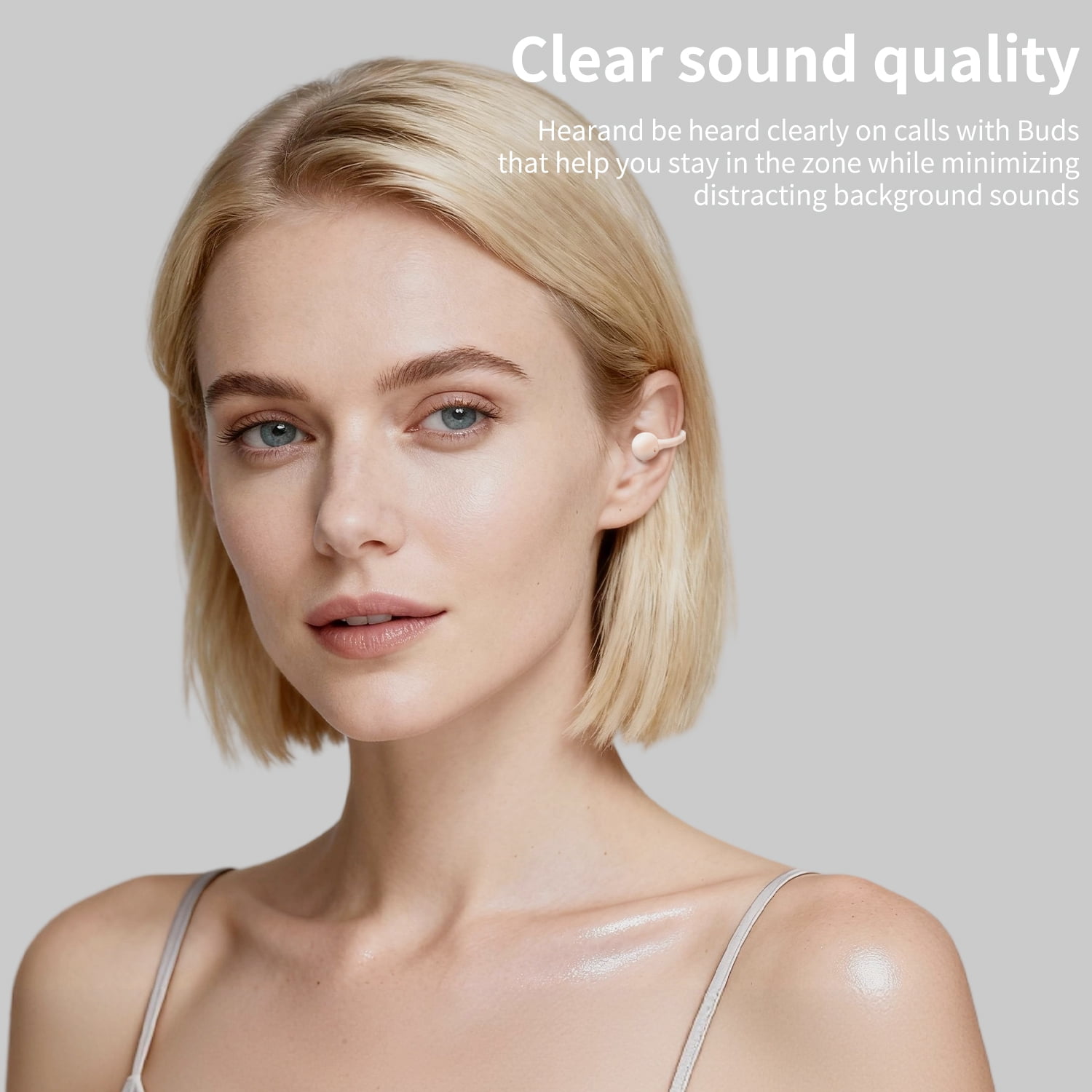 Open Ear Clip on Earbuds, 80H Play Bluetooth 5.3 Wireless Headphones, IPX4 Waterproof, HD Sound & Secure Fit, Comfortable Lightweight Gym Headphones for Running, Workouts（Champagne Gold）